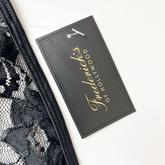 NEW Fredrick's of Hollywood Black Lace Bralette Lingerie Top Halter Size Medium - Picture 3 of 3